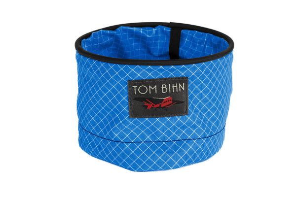 A Small Travel Tray in Island (blue with white grid) 200 Halcyon.